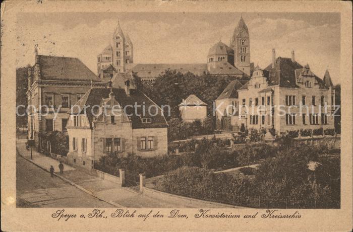 Speyer Rhein Blick auf den Dom Konsistorium Kreisarchiv