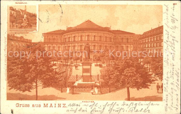 Mainz Rhein Theater Gutenberg Denkmal Tritonplatz