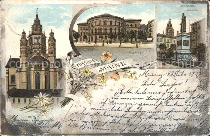 Mainz Rhein Dom Theater Gutenberg Denkmal Deutsche Reichspost