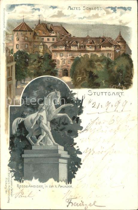 STUTTGART  CITY Altes Schloss Rossbaendiger Skulptur