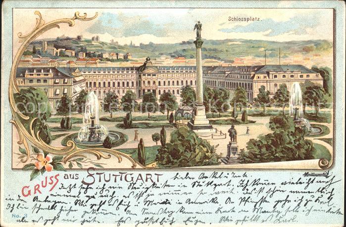 STUTTGART  CITY Schlossplatz Fontaene Jubilaeumssaeule