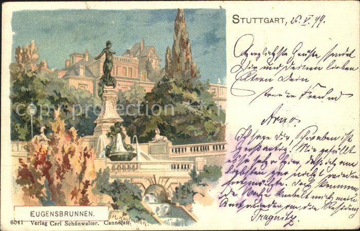 STUTTGART  CITY Eugensbrunnen Kuenstlerkarte