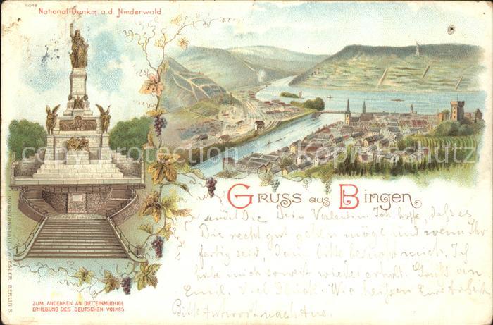 Bingen Rhein Panorama Nahemuendung Nationaldenkmal Niederwald Weinrebe Deutsche