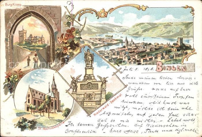 Bingen Rhein Panorama Burg Klopp St Rochuskapelle Nationaldenkmal Niederwald Deu