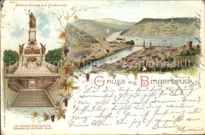 Bingerbrueck Rhein Nahemuendung Burg Klopp Nationaldenkmal Niederwald Weinrebe D