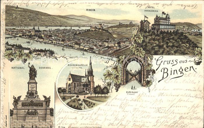 Bingen Rhein Panorama Hotel Rochusberg Rochuskapelle Nationaldenkmal Niederwald