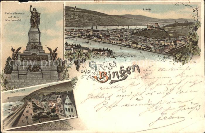 Bingen Rhein Panorama Burg Klopp Nationaldenkmal Niederwald Ruedesheim Deutsche
