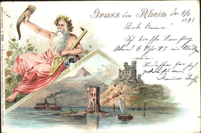 Bingen Rhein Maeuseturm Burg Ruine Ehrenfels Bacchus