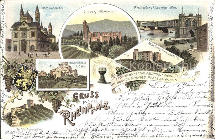 Speyer Rhein Sehenswuerdigkeiten Rheinpfalz Dom Limburg Rheinbruecke Drachenfels
