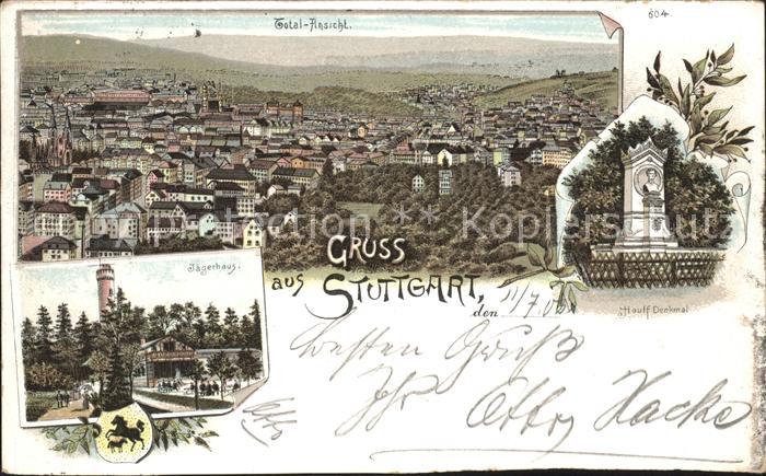 STUTTGART  CITY Totalansicht Hauff Denkmal Jaegerhaus Aussichtsturm Hasenberg Wa