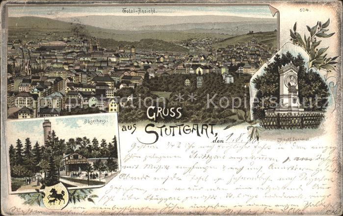 STUTTGART  CITY Totalansicht Hauff Denkmal Jaegerhaus Aussichtsturm Hasenberg Wa
