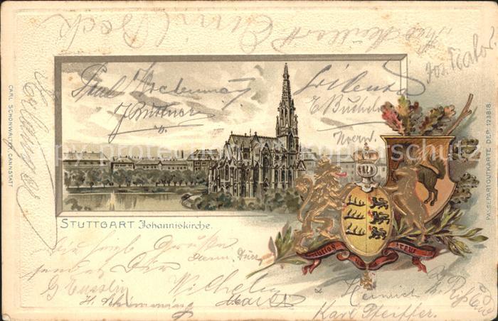 STUTTGART  CITY Johanneskirche Wappen Krone