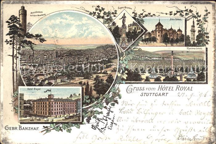 STUTTGART  CITY Totalansicht Aussichtsturm Hasenberg Eugensbrunnen Altes Schloss