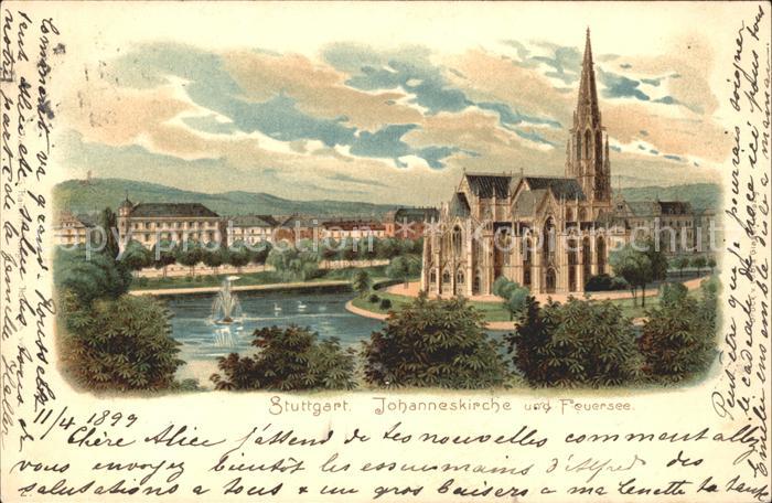 STUTTGART  CITY Johanneskirche mit Feuersee