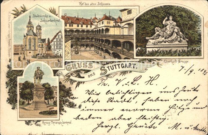 STUTTGART  CITY Stadtkirche Schillerdenkmal Hof Altes Schloss Eberhardsgruppe Sk