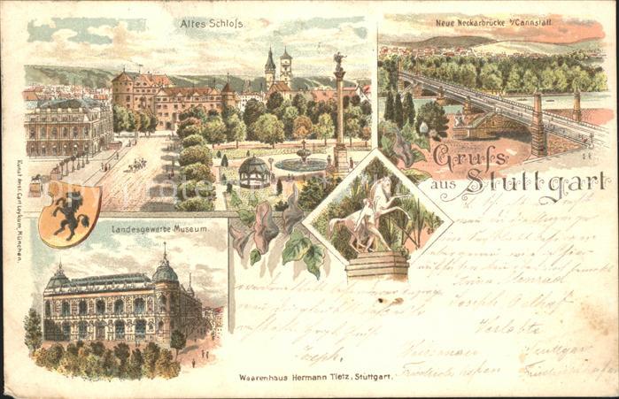 STUTTGART  CITY Altes Schloss Schlossplatz Neckarbruecke Cannstatt Landesgewerbe