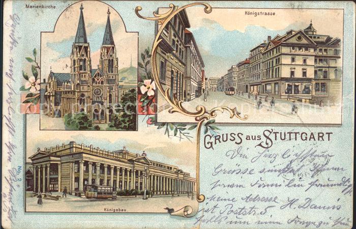STUTTGART  CITY Marienkirche Koenigstrasse Koenigsbau