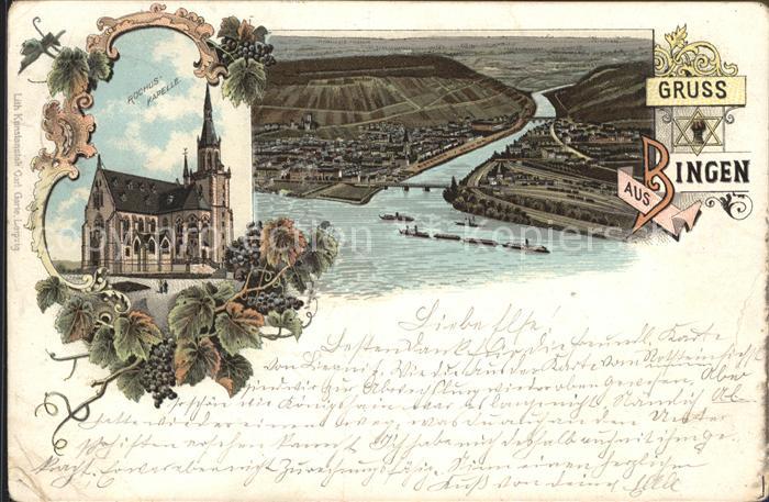 Bingen Rhein Panorama Nahemuendung Rochuskapelle Weinrebe Deutsche Reichspost