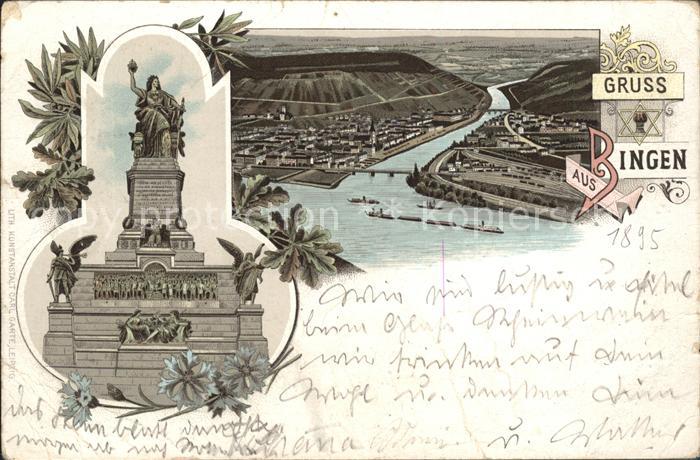 Bingen Rhein Panorama Nahemuendung Nationaldenkmal Niederwald Deutsche Reichspos