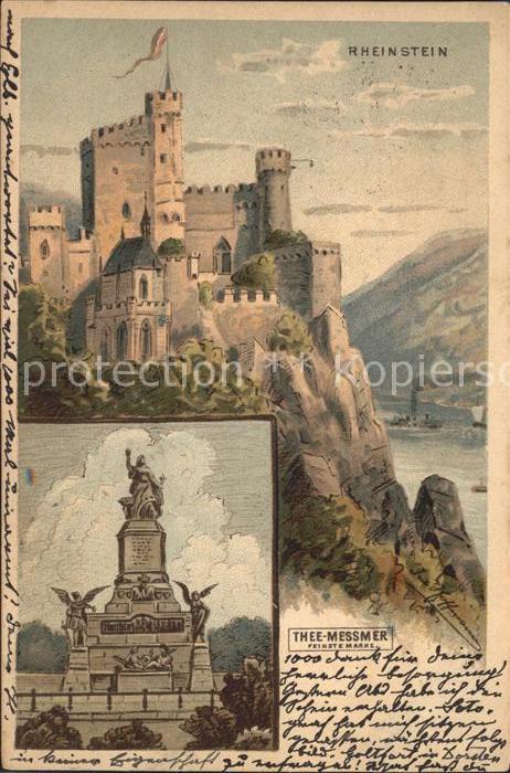 Trechtingshausen Burg Rheinstein Nationaldenkmal Niederwald Werbung Tee Messmer