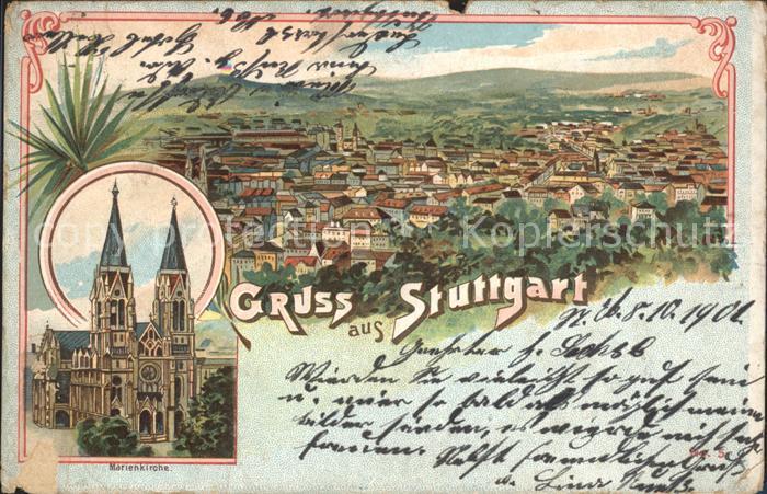 STUTTGART  CITY Panorama Marienkirche