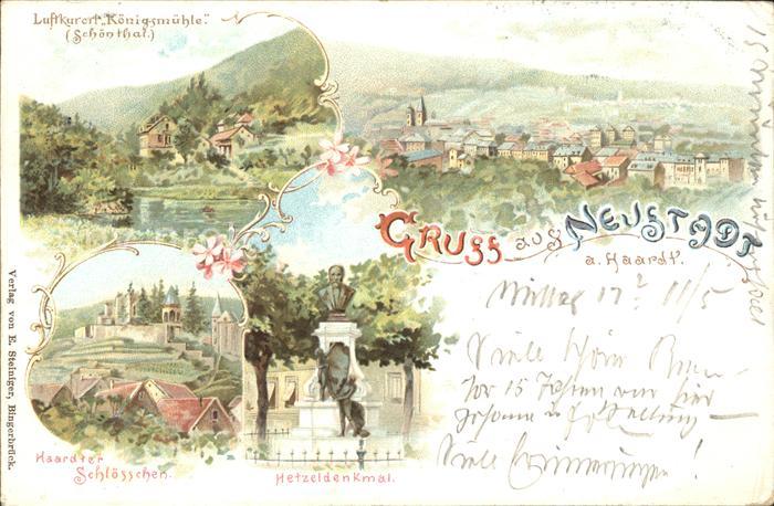 Neustadt Haardt Panorama Luftkurort Koenigsmuehle Schoenthal Schloesschen Hetzel