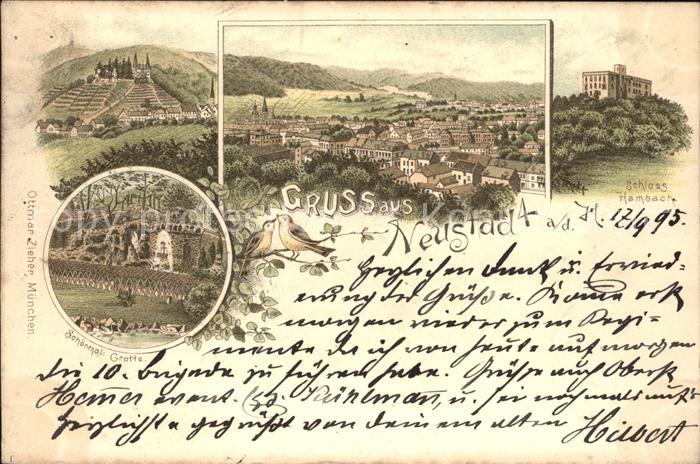 Neustadt Haardt Gesamtansicht Schloss Hambach Schoenthal Grotte