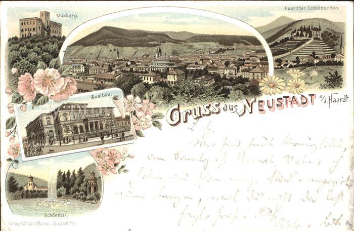 Neustadt Haardt Maxburg Schloesschen Saalbau Schoenthal Teich Fontaene