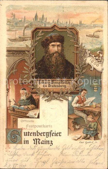 Mainz Rhein Portrait Johann Gensfleisch zu Gutenberg Buchdruck 500-jaehrige Gute