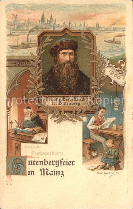 Mainz Rhein Portrait Johann Gensfleisch zu Gutenberg Buchdruck 500-jaehrige Gute