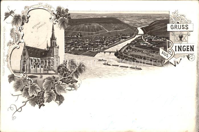 Bingen Rhein Panorama Nahemuendung Rochuskapelle Weinrebe Deutsche Reichspost