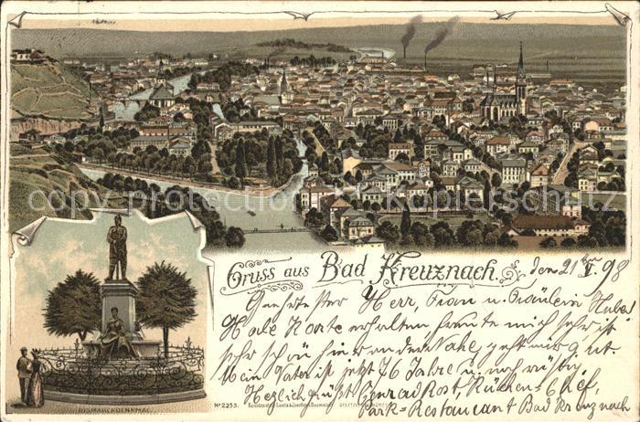 Bad Kreuznach Totalansicht Bismarckdenkmal Statue Deutsche Reichspost