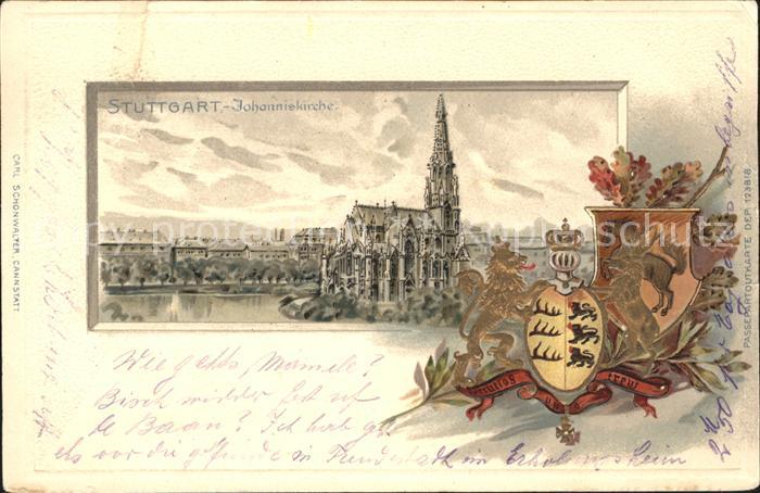 STUTTGART  CITY Johanniskirche Wappen Krone