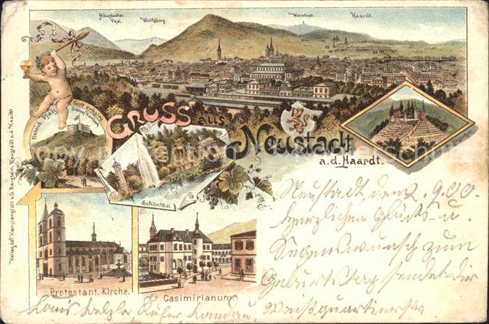 Neustadt Haardt Totalansicht Schloesschen Casimirianum Kirche Luftkurort Schoent