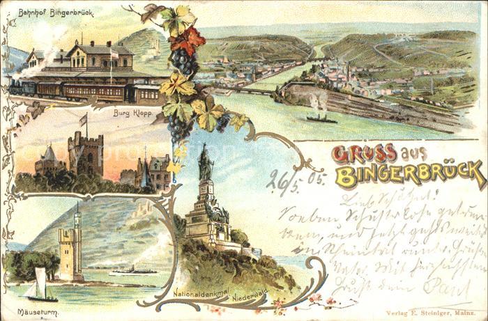 Bingerbrueck Rhein Panorama Nahemuendung Bahnhof Burg Klopp Maeuseturm Nationald