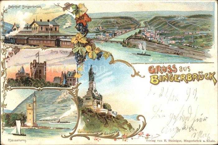 Bingerbrueck Rhein Panorama Nahemuendung Nationaldenkmal Niederwald Maeuseturm B