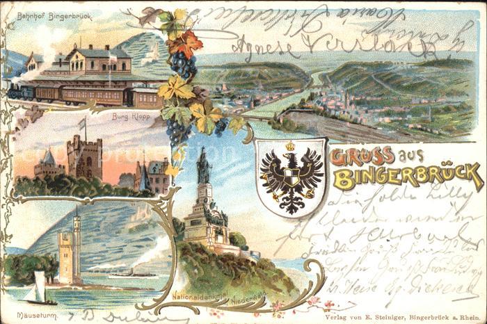 Bingerbrueck Rhein Panorama Nahemuendung Nationaldenkmal Niederwald Maeuseturm B