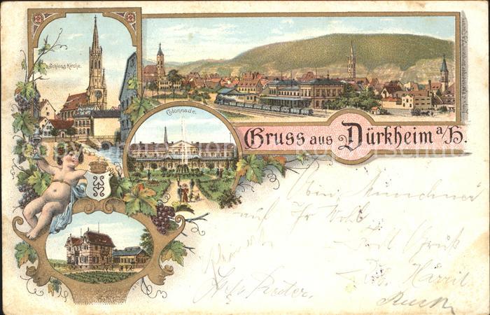 Bad Duerkheim Totalansicht Eisenbahn Colonnade Kinderheilstaette Schlosskirche W