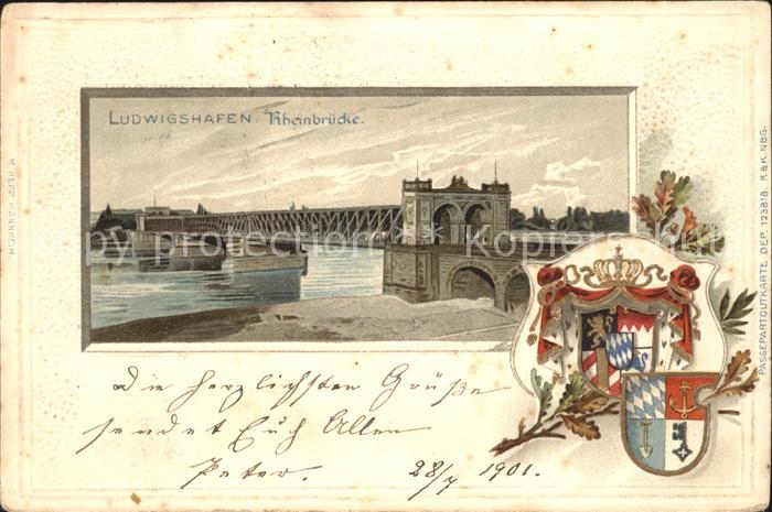 Ludwigshafen Rhein Rheinbruecke Wappen Krone