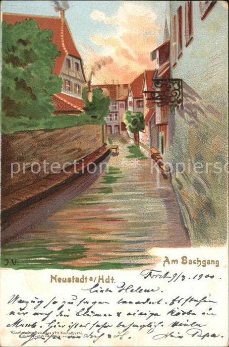 Neustadt Haardt Am Bachgang Kuenstlerkarte