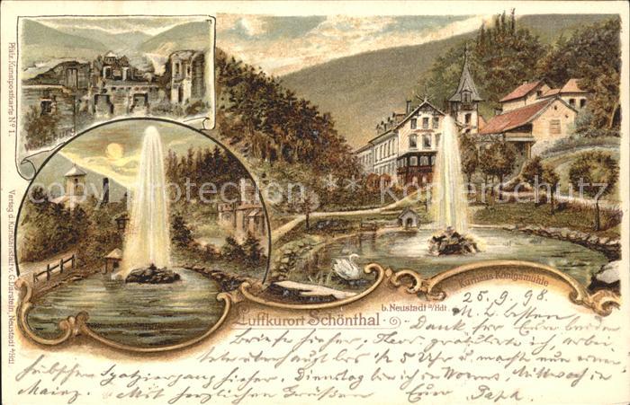 Schoental Neustadt Weinstrasse Luftkurort Schoenthal Kurhaus Fontaene Wolfsburg