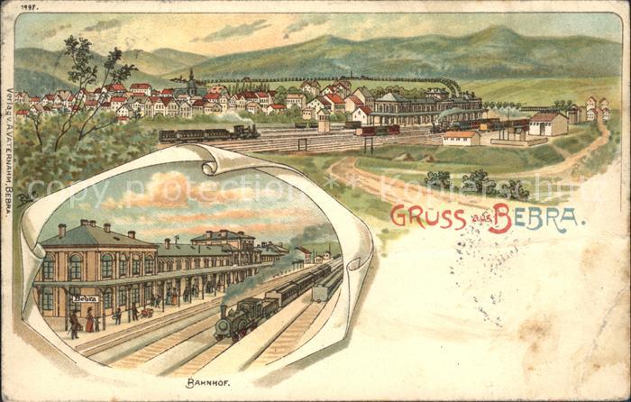 Bebra Gesamtansicht Bahnhof Eisenbahn Dampflokomotive