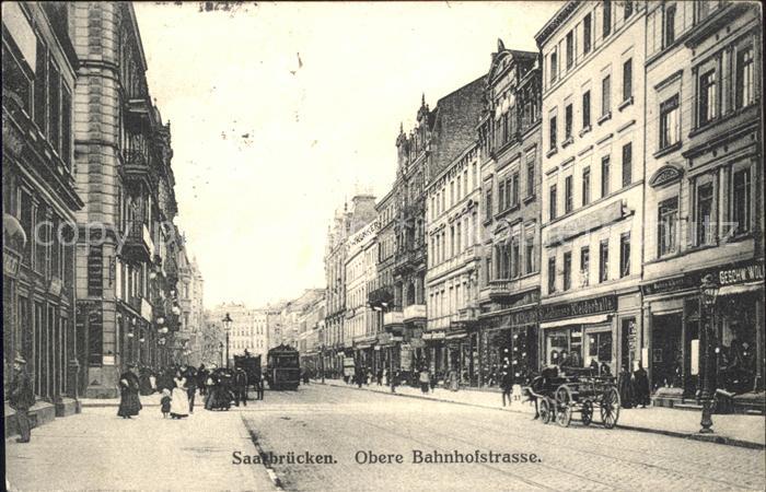 SAARBRueCKEN Saarland Obere Bahnhofstrasse Strassenbahn Pferdekutsche