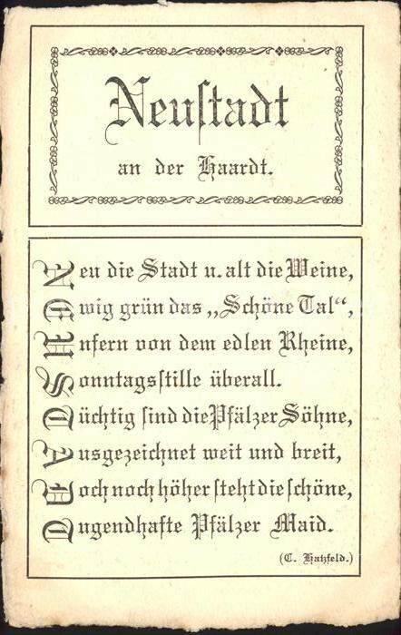 Neustadt Haardt Gedicht Gratzfeld
