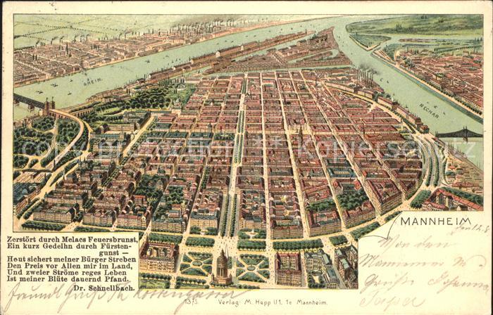 MANNHEIM BW aus der Vogelperspektive Gedicht Dr. Schnellbach