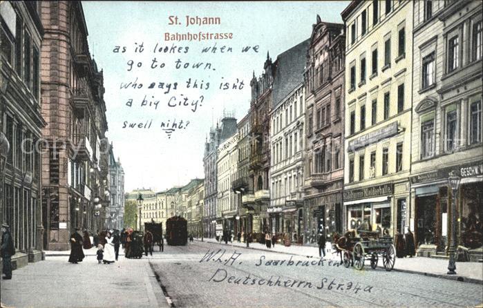 St Johann Saarbruecken Bahnhofstrasse Strassenbahn Pferdekutsche