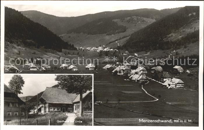 Menzenschwand Gasthof Pension zur Linde Panorama Schwarzwald Bromsilber