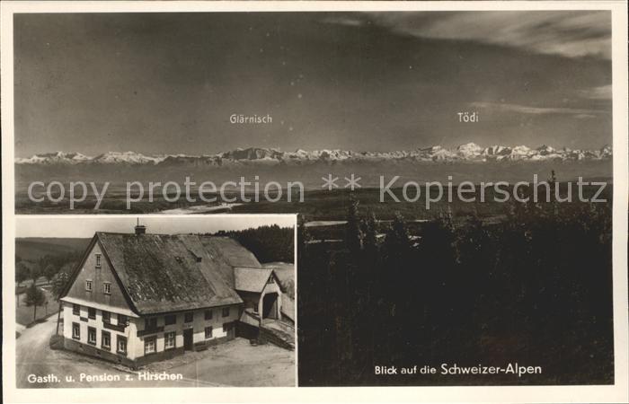 Eisenbach Schwarzwald Gasthof Pension zum Hirschen Panorama Blick auf die Schwei
