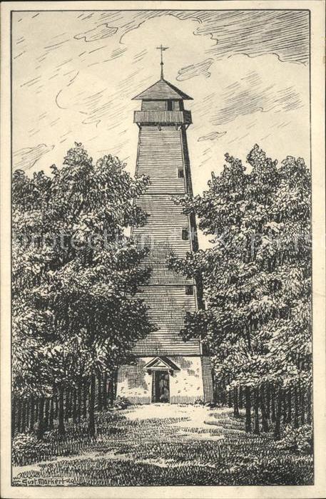 Offenhausen Gomadingen Sternbergturm Zeichnung Kuenstlerkarte