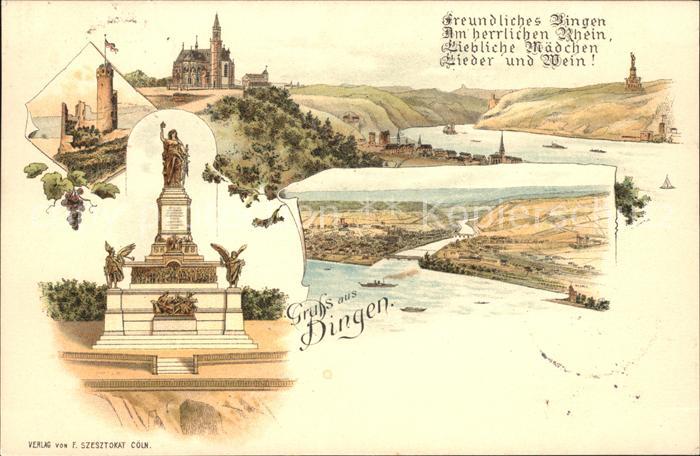 Bingen Rhein Panorama Nahemuendung Nationaldenkmal Niederwald Rochuskapelle Burg
